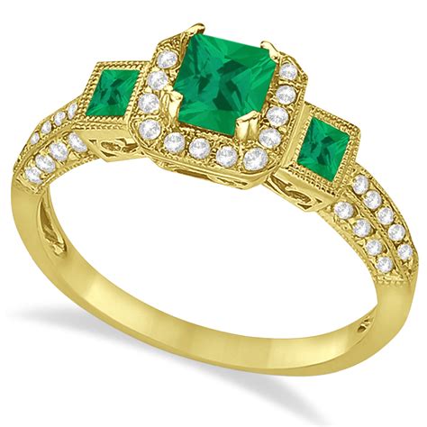 yellow gold emerald engagement rings