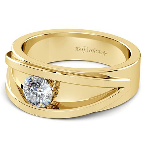 yellow gold mens engagement rings