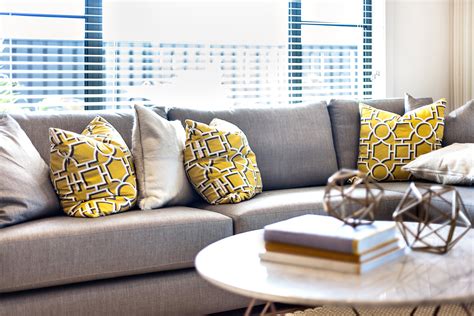 Yellow Gray Sofa Pillows