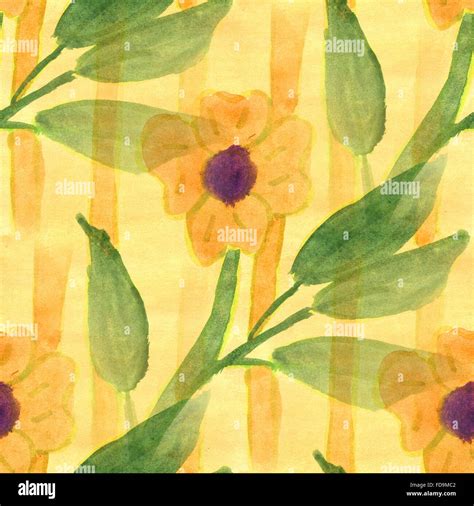 Yellow Green Flower Pattern