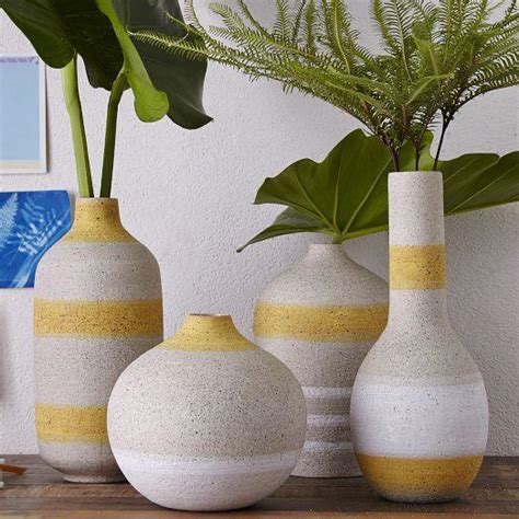 Yellow Grey Vases