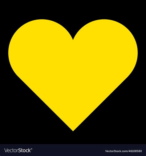 Yellow Heart With Black Background