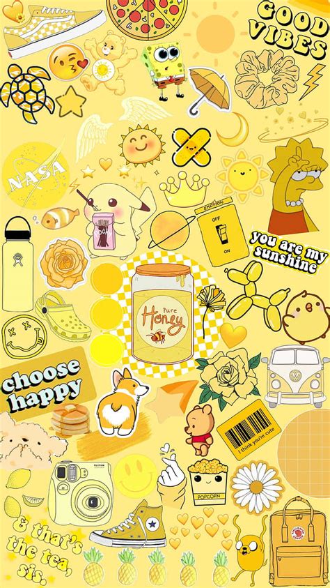 Yellow Kawaii Background
