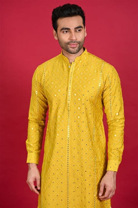 yellow kurta for men haldi