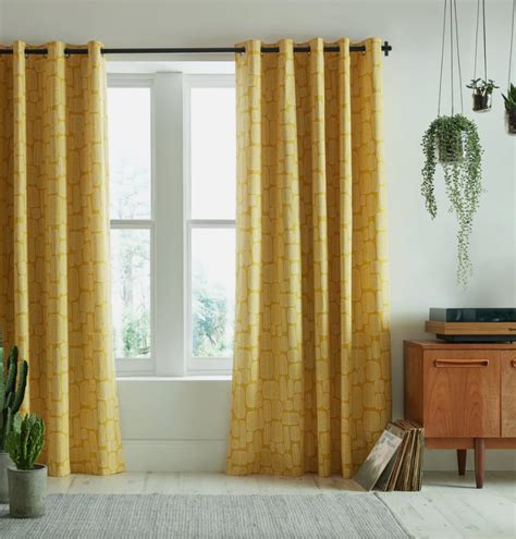 Yellow Lined Curtains