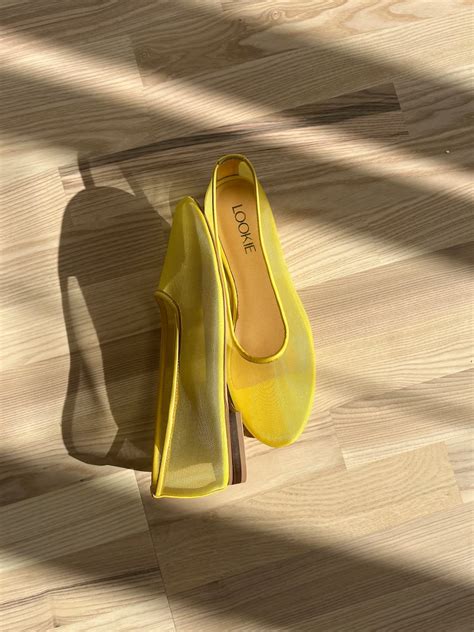 yellow mesh flats
