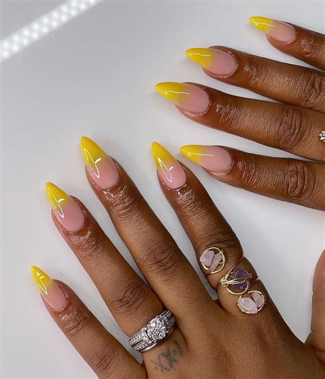 Yellow Nails Design Glitter