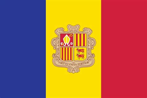 yellow red blue flag of andorra