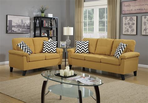 Yellow Sofa Loveseat Set