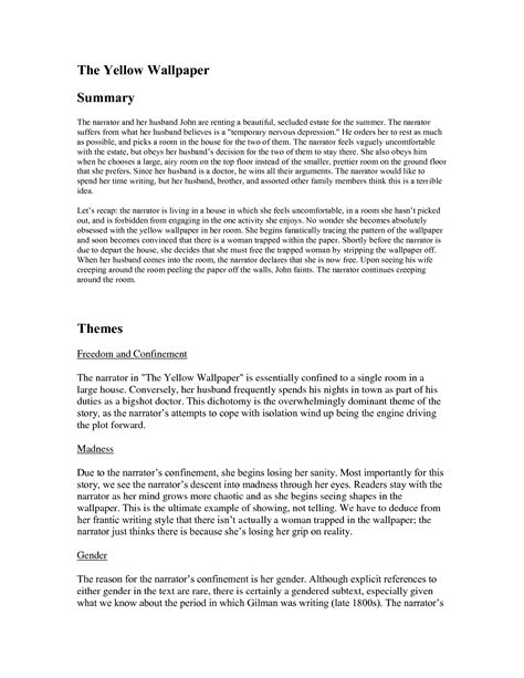 Best Yellow Wallpaper Thesis Statement Images