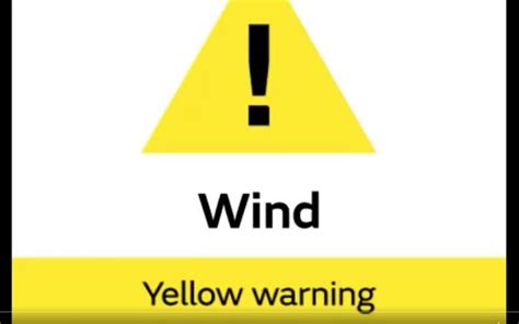 yellow warning for wind