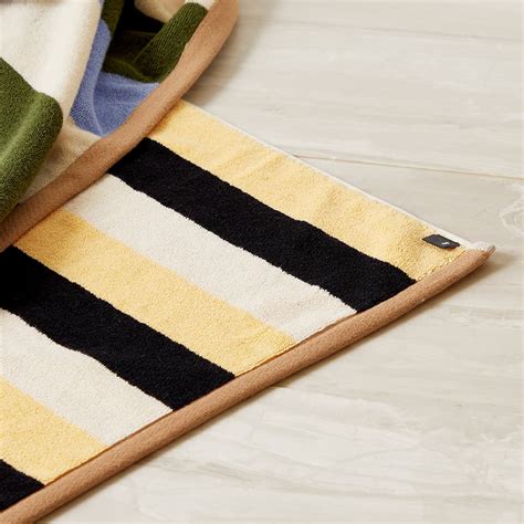 Yellow White Bath Mat