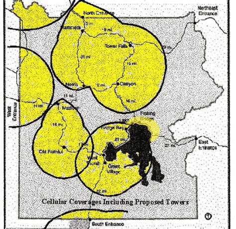 Yellowstone Cell Phone Coverage Map