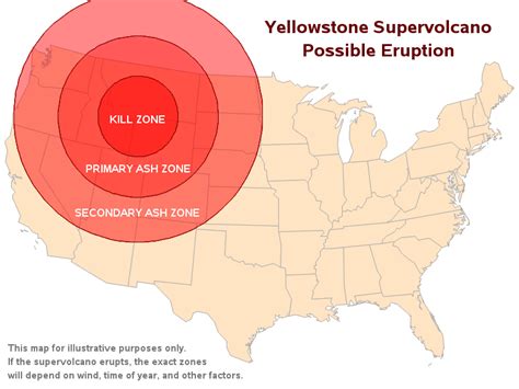 yellowstone super volcano eruption map