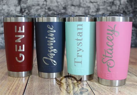 yeti rambler personalized with font