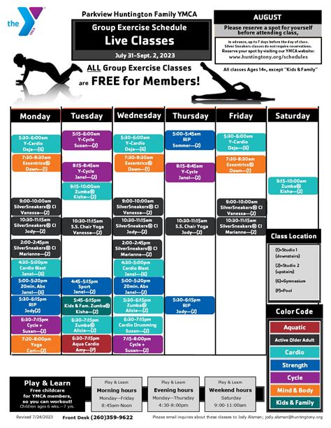 ymca first and main class schedule