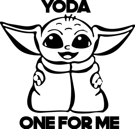 Yoda One for Me SVG Baby Yoda With a Heart Svg Star Wars Etsy