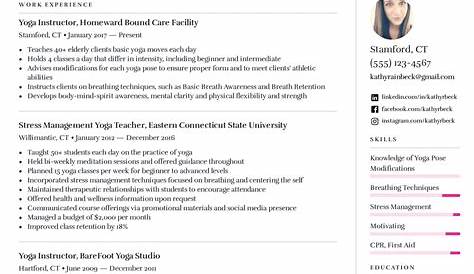 Yoga Instructor Resume Example & GuideYour complete guide on how to