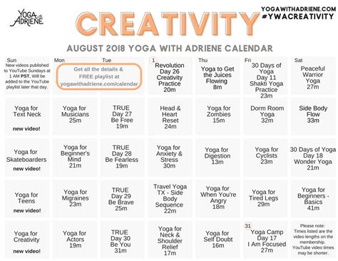 Yoga With Adriene March 2024 Calendar