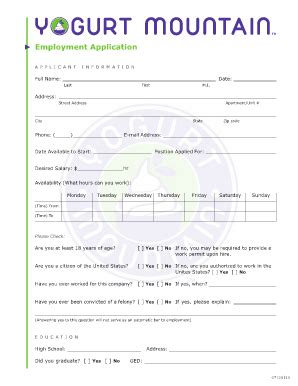 Yogurt Mountain Application