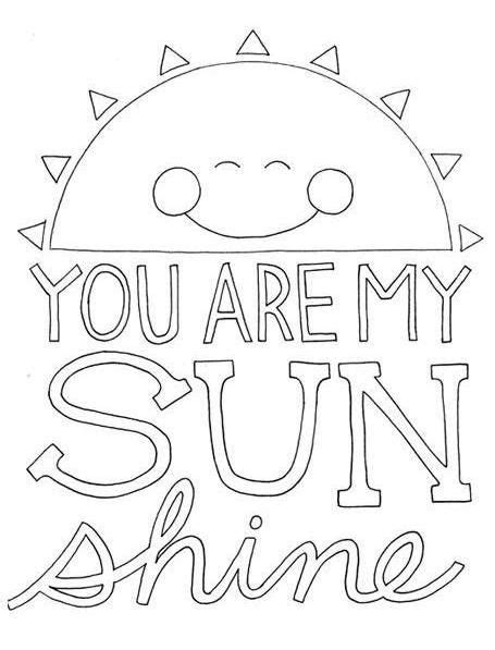 you are my sunshine coloring pages printable