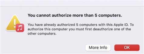 you cannot authorize more than 5 computers