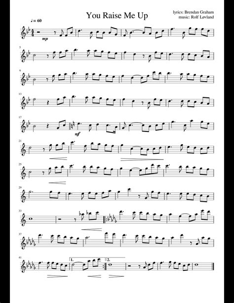 you raise me up flute sheet music free pdf
