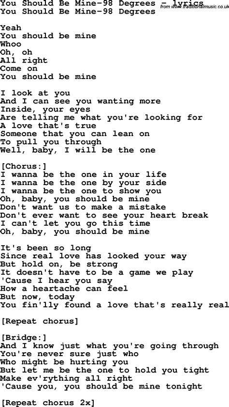 You Should be Mine Sheet Music You Should be Mine Score •