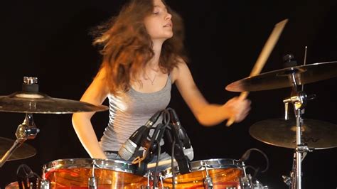 young german female drummer