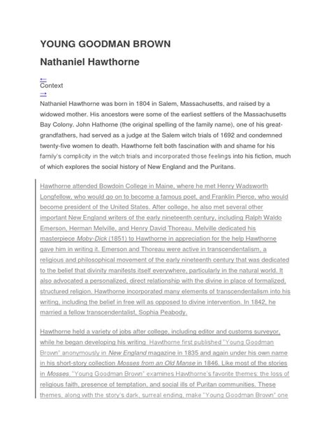 Young Goodman Brown Annotated Pdf
