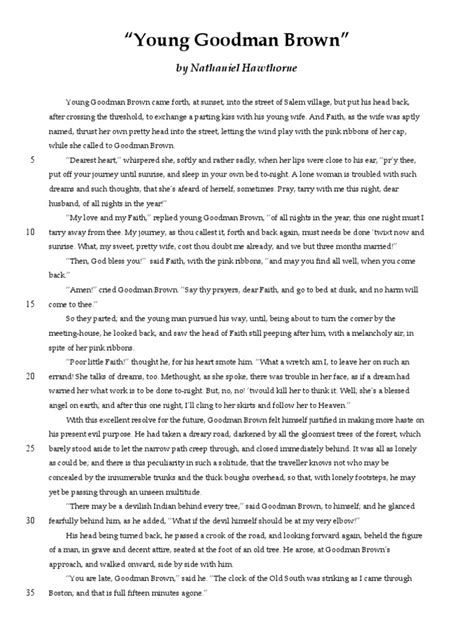 Young Goodman Brown Theme Pdf