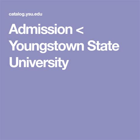 youngstown state university admissions