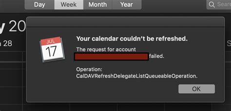 Your Calendar Couldn&#039;t Be Refreshed