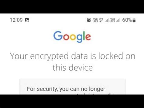 your encrypted data is locked on this device