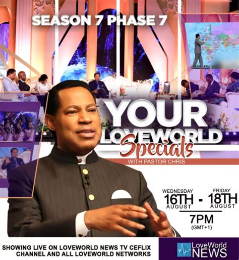 your loveworld with pastor chris live now