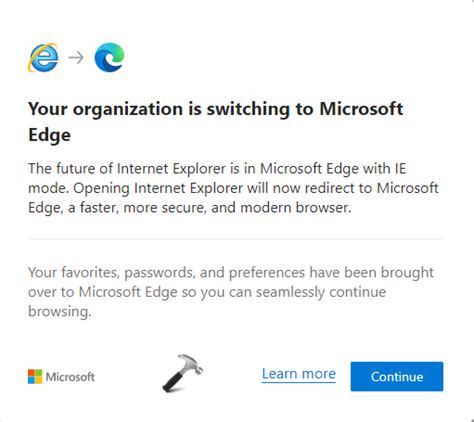 Fix Your organization is switching to Microsoft Edge