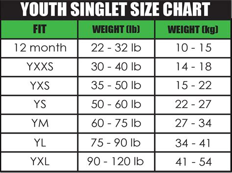 Youth Medium Size Chart Amazon