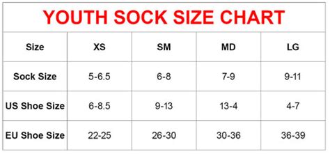 Youth Sock Sizing