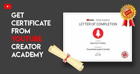 Youtube Creator Academy Certificate