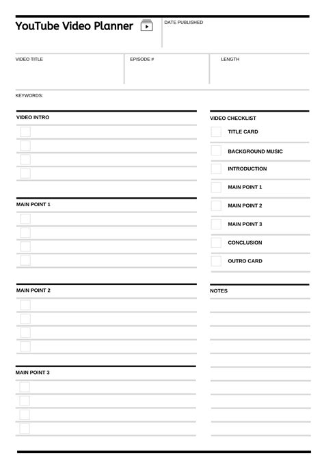 Items similar to NEW YOUTUBE VIDEO printable 2 pages for planner a5
