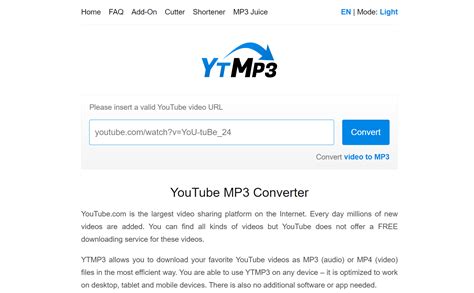 Youtube to MP3 Simple Interface