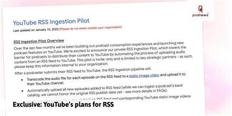 youtube podcast rss feed