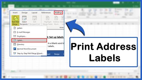 Youtube Printing Labels From Excel