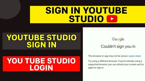 youtube studio log in