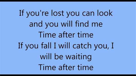 youtube time after time with lyrics