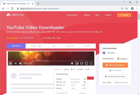 youtube video downloader from addoncrop