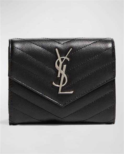 Ysl Monogram Compact Tri-Fold Wallet