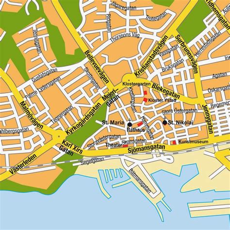 Mapa Ystad Przewodnik po Europie