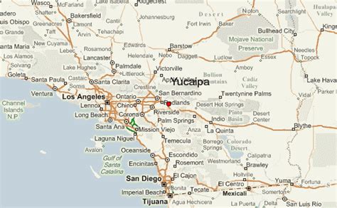 yucaipa california map with cities
