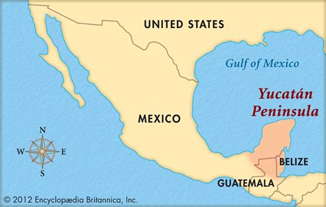yucatan peninsula on map